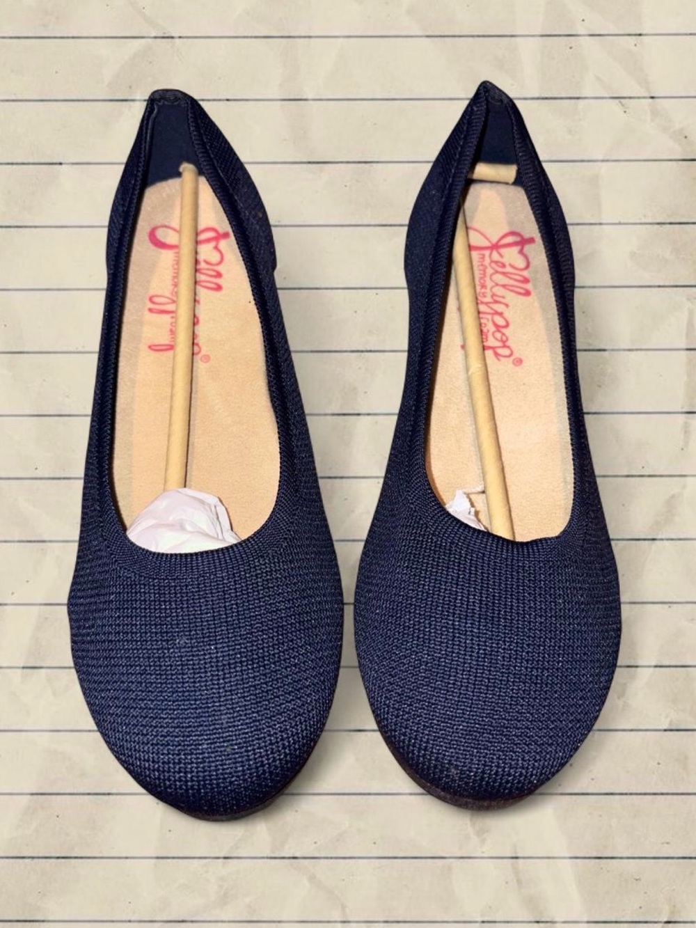 Jellypop Navy Knit Slip-On Ballet Flats